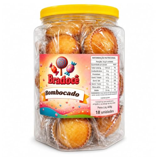 Bombocado Pote com 18 Unidades 600g Bradocê Doce Tradicional Macio e Saboroso Sabor Caseiro