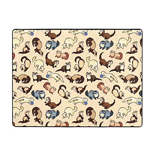 Tapis antidérapant chic pour furet avec bride de finition