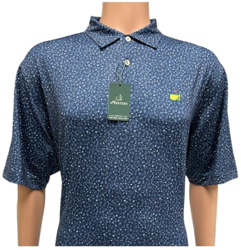 PETER MILLAR 2024 Masters Men's Performance Tech Buckets and Badges Navy Blue Golf Polo Shirt4