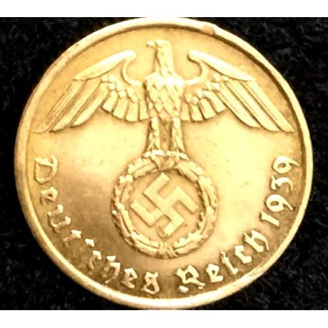 WWII German 5 Reichspfennig High Grade Brass Coin