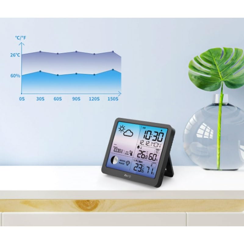 ABS Electronics LED Color Screen Weather Forecast Clock Multifunctional