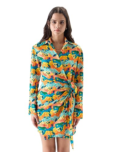 Image of The Souled Store Women TSS Originals: Seaside Bloom Oversized Shirt Dresses