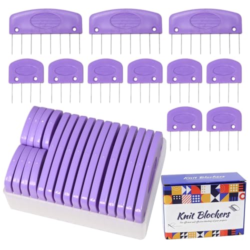 Hollima 20Pcs Knit Blockers Pins Kit, Purple Knit...