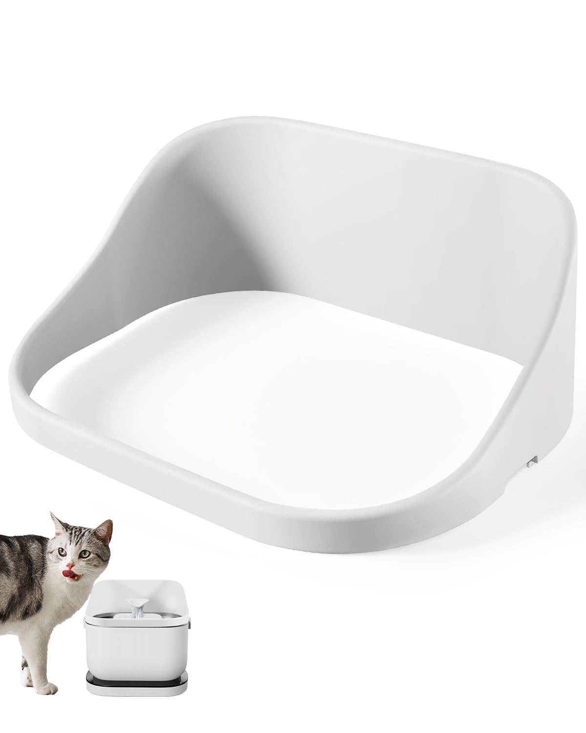 Cat Water Fountain Splash Guard Compatible with PETLIBRO DockStream – Designed for Stainless Steel Basin Models, Prevents Spills, Easy to Remove and Clean