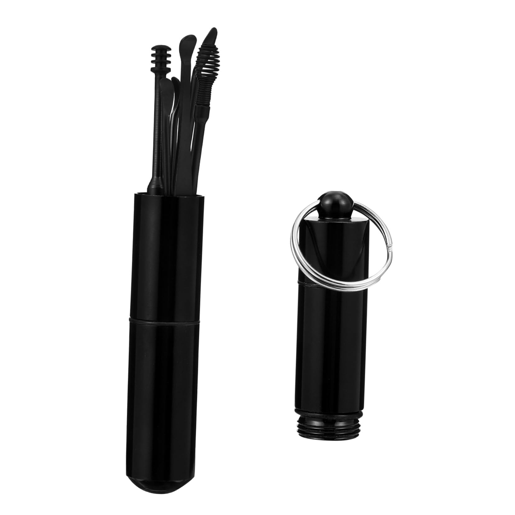 Mikinona Stainless Steel Earwax Removal Tools with Non-Slip Handle and Spiral Design Portable Ear Wax Cleaning Kit with