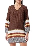 100 % polyester Sisley Dress 49RALV004 Robe, Rayures Marron 61r, 42 Femme