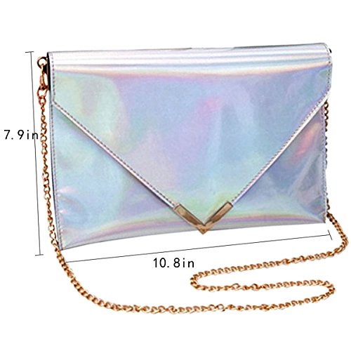 Bolso de hombro para mujer Goclothod holográfico miniatura 3