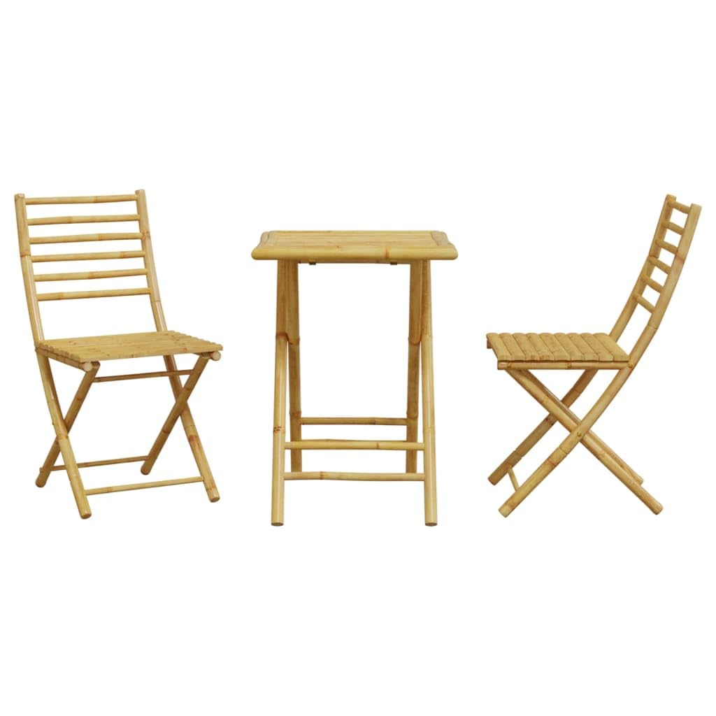 ShGaxin Set di Tavolo e Sedie da Giardino 3 Pezzi Bambù, Set Tavolo E Sedie Giardino, Tavolo E Sedie Terrazza, Mobili Giardino Esterni, Set Di Mobili Da Giardino - 3278527