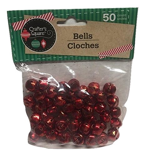 50 Count 12mm Red Crafter's Square Craft Jingle Bells (Pack of 2)