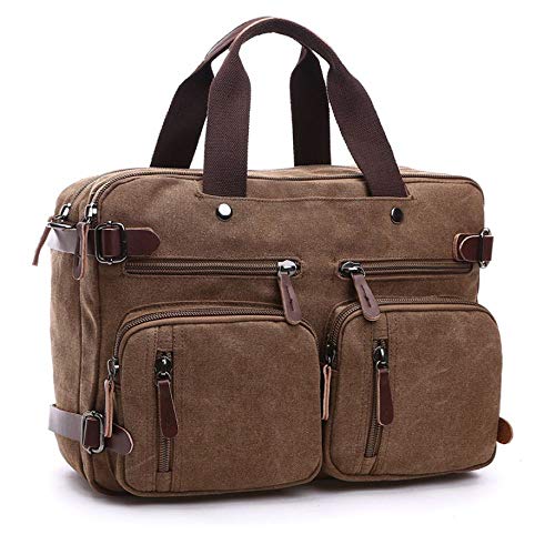 Bolsa Mochila Pasta Multifuncional Transversal Mochila Grande Com Bolsos Externos De Lona Resistente Mensageiro Carteiro Alça De Ombro Documentos Trabalho Crossbody - ZAFIN