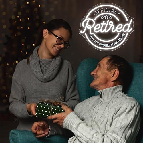 Image of Retired Neon Sign for Wall Decor Retirement Neon Light for Retiree Man Cave | Dimmable LED Neon,Retiree Birthday Gifts,Led 5V USB Powered,Retiree Bedroom Decor,Retirement Party Wall Art,13.7*12in