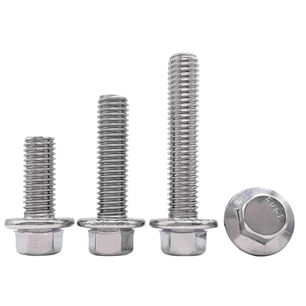 316 Stainless Steel Hexagon Flange Bolts Heavy Series M6 M8 M10 (M6 x 1.0 x 16mm,50)