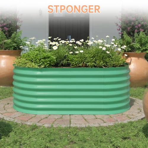 4x2x2ft Galvanized Raised Garden Bed Outdoor, 24" Tall Metal Planter Box for Flowers Herbs Vegetables, Rust-Resistant Raised Garden Beds for Gardening, Easy Assembly Outdoor Garden Box & Planters