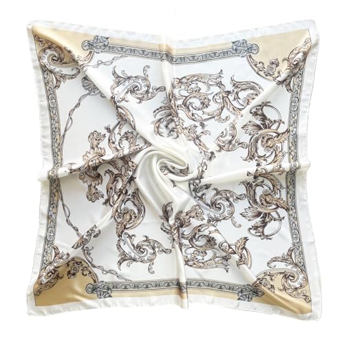 Julunar Silk Like Head Scarf for Women - Satin Large Hair Scarves - 35 Square Silk Hair Wrap for Sleeping with Gift Packed