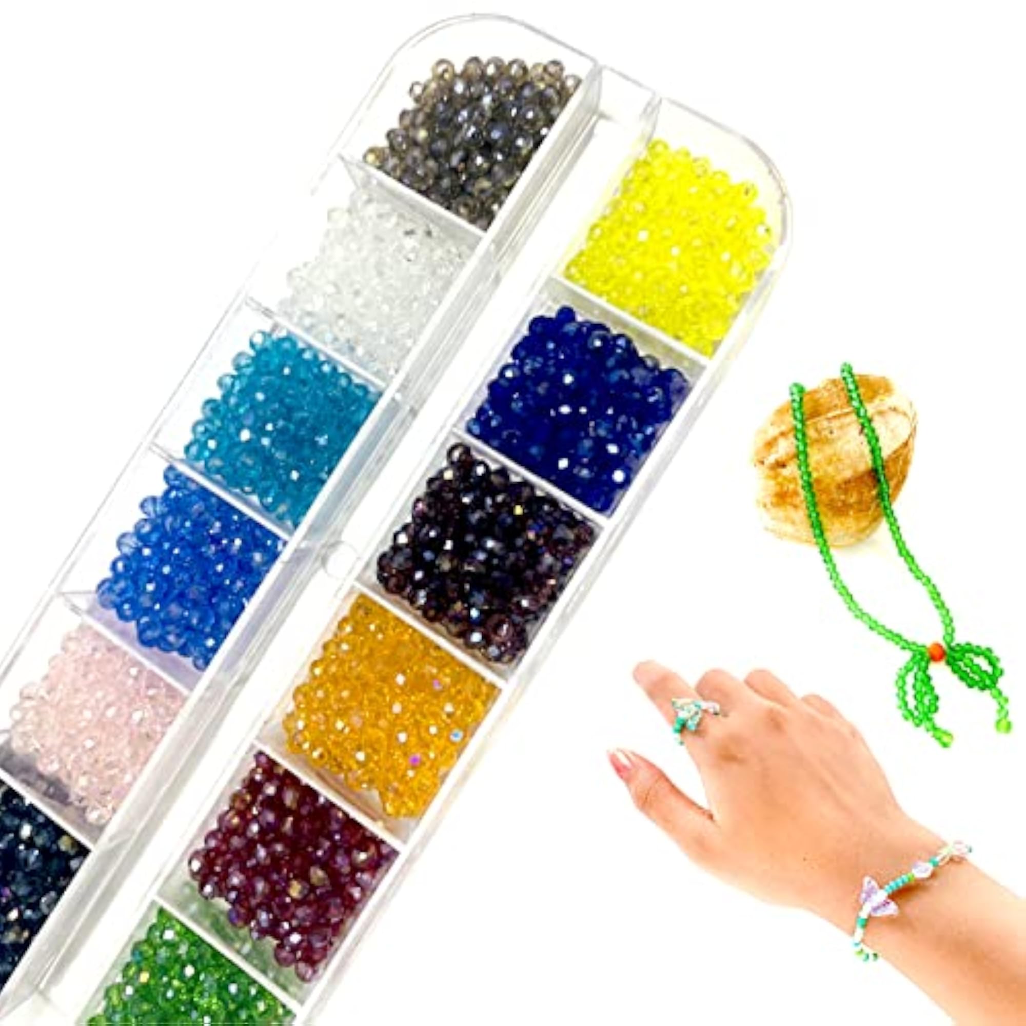 2mm Crystal Glass Beads, Electroplate AB Color