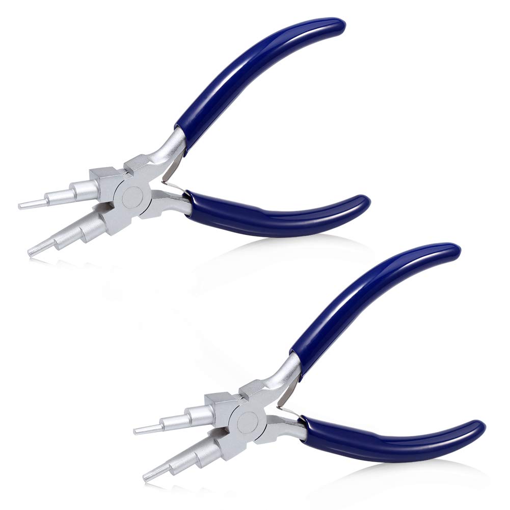 Speedwox Blue Bailing Making Pliers 6 Step 2 Pcs Set Wire Looping Pliers Wire Wraping Tools Wire Looper For Jewelry Making 5.5 Inches