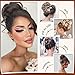Sofeiyan Claw Clip Messy Bun Hair Piece Synthetic Tousled Updo Hair Extensions Wavy Curly Hair Bun Clip in Claw Chignon Ponytail Hairpieces Scrunchie Hairpiece for Women, Dark Blonde/Bleach Blonde mix