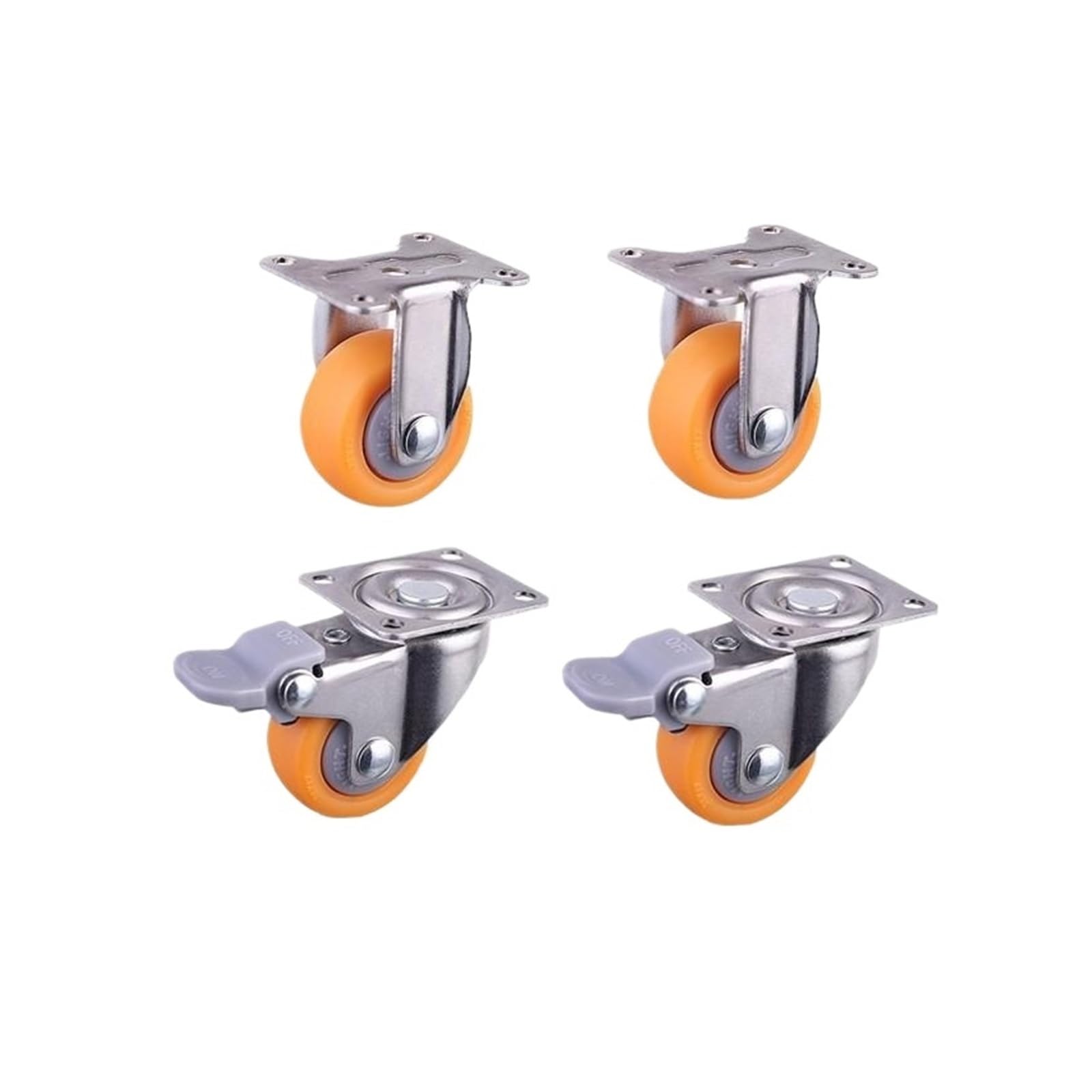 MXXDMOPD 1 Inch Screw Casters Orange PP Furniture Wheels Silent Display Cabinet Speaker(L)