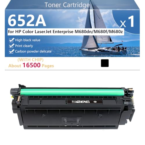 Toner noir 652A à grand rendement 16500 pages pour HP Color LaserJet M680f