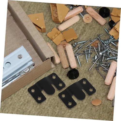 Image of 1 Set Stainless Steel Picture Hanging Hardware Interlocking Flush Mount Bracket with Heavy Duty Hooks for Secure Wall Connection for Furniture and Photo Frames Includes Screws and