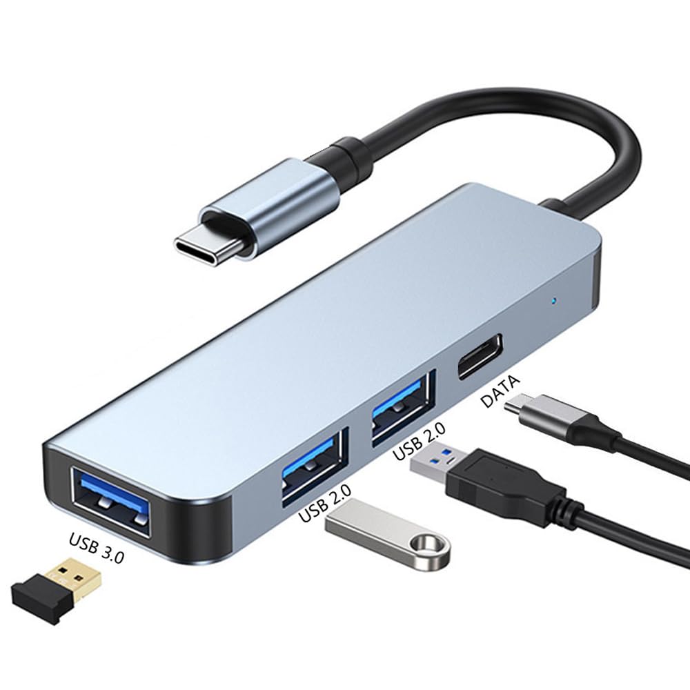 USB-C Hub for MacBook Pro Air 4 in 1 Super Speed USB Type C to USB Multiport Adapter