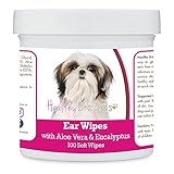 Healthy Breeds Shih Tzu Ear Cleaning Wipes with Aloe & Eucalyptus for Dogs 100 Count