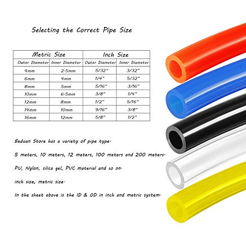 Beduan Pneumatic Tubing Pipe 3/8" Od Orange Air Compressor Pu Line Hose Tube For Water Fluid Transfer 10Meter 32.8Ft #TOP4