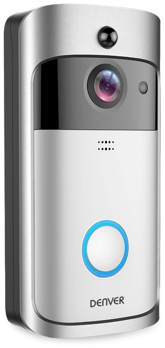 Denver Video-Türklingel VDB-110 - Doorbell Video-Türsprechanlage mit WLAN-Funktion und Innenklingel, Bewegungserkennung, 720P-Kamera, Verbindung mit Handy, kostenlose App für Android und iOS