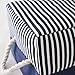 TcaFmac Storage Bins for Organization - Samll Fabric Storage Basket for Shelves with Handles, Collapsible Baskets for Organizing for Closet Laundry Bathroom (White & Navy16x12x8 inch)