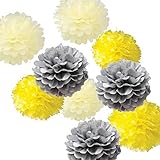 Fonder Mols Large Tissue Paper Chrysanth Flowers (Set of 18, White Mint Blue) for Wedding Backdrop Nursery Bridal Shower Baby Shower Archway Decorations