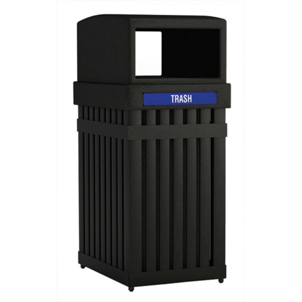 COMMERCIAL ZONE PRODUCTS 72740199 Parkview 1 Trash Bin,25 gal,Blk