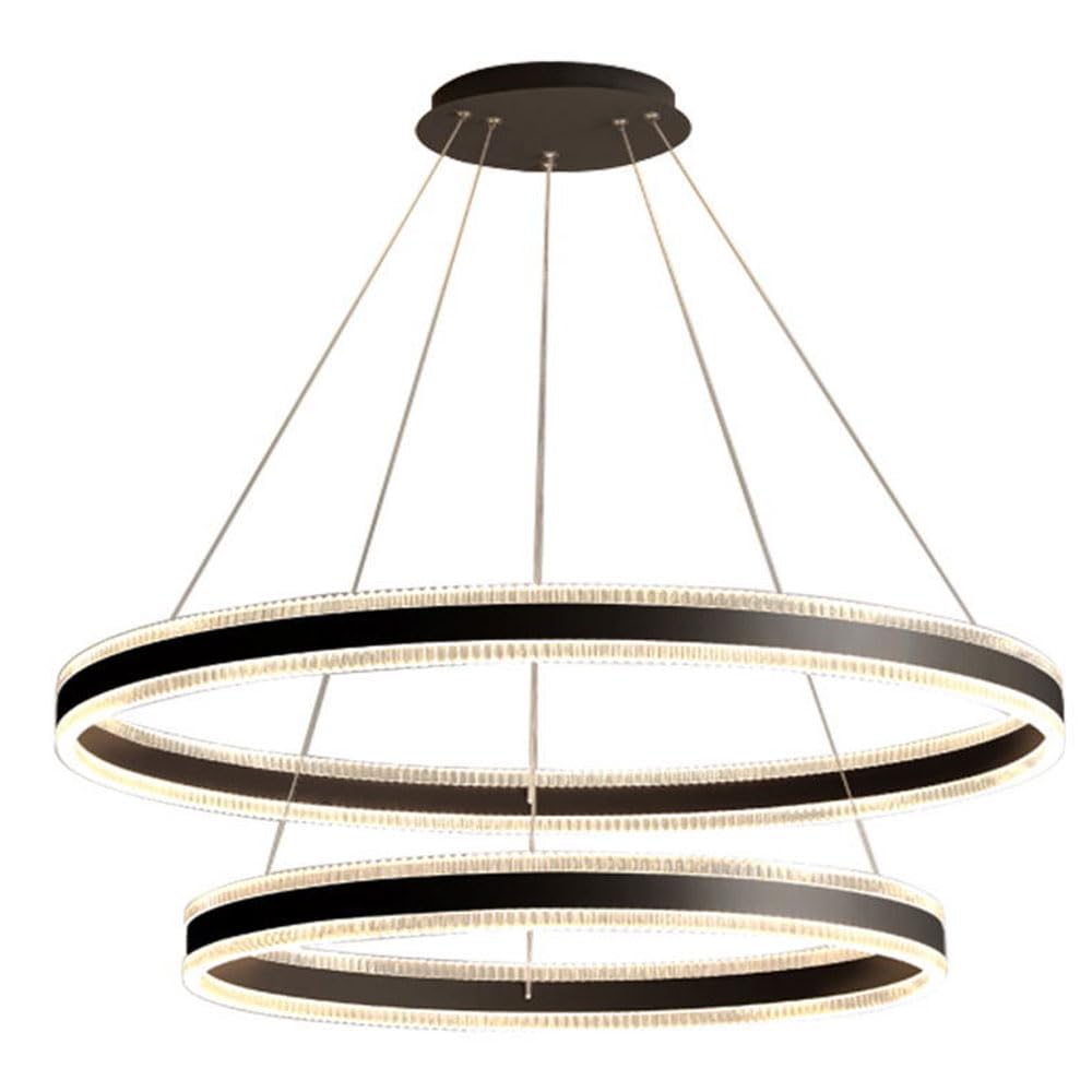 Lustre à double anneau moderne minimaliste pour éclairage intérieur chic