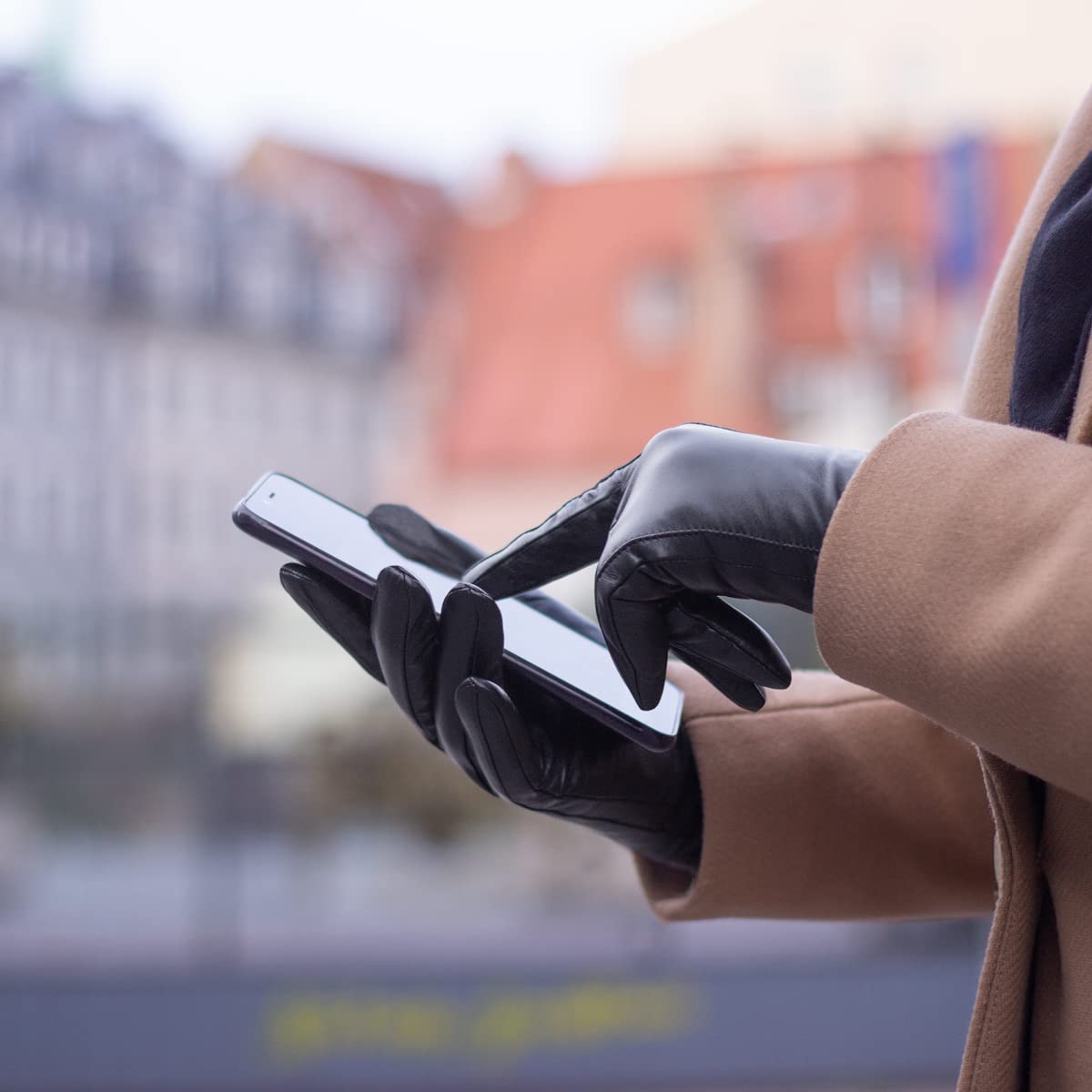 Downholme Gants en Cuir Végan pour Femme