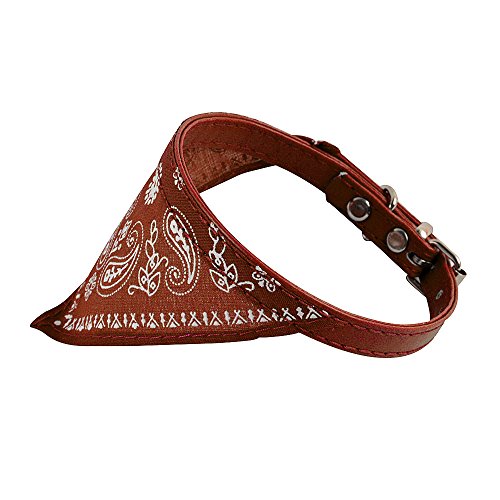 Image of Sage Square Adjustable Scarf Bandana Neckerchief Collar Neck Tie for Puppy /Cat /Kitten (Brown), Pack of 1