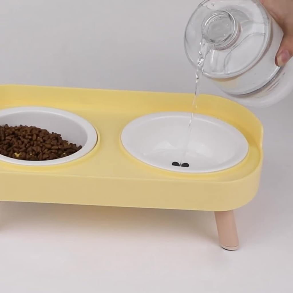 Ciotola doppia in ceramica per gatti e cani, separata, per cibo e acqua, per uso domestico