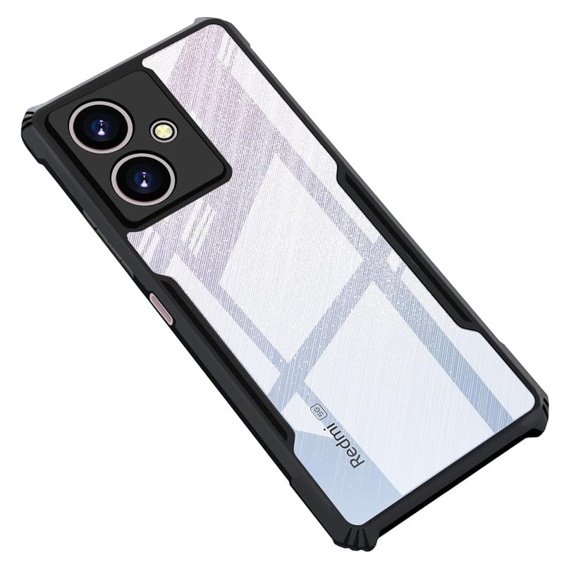 Prime Retail Crystal Clear Back Cover Case for Redmi 13C 5G | 360 Degree Protection | Shock Proof Design | Transparent Back Cover Case for Redmi 13C 5G (Black Bumper) (B0CQRLVMV7) Amazon Price History, Amazon Price Tracker