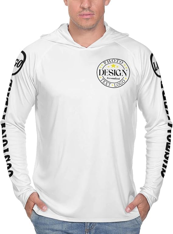 Custom Personalized Sun Protection Hoodie UV Shirt for Men Women, Customized UPF 50+ Long Sleeve Tshirts Gifts