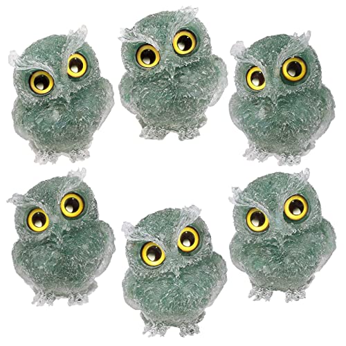 KYEYGWO Green Aventurine Cute Crystal Owl Figure Ornaments Decorative Resin Bird Statues for Home Office Table Mini Stone Animal Sculpture Talisman Micro Landscape - Image 3