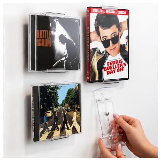 CollectorMount CD Mount 5 Pack, Wall Frame Display and Shelf Stand, Invisible and Adjustable