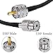TUOLNK UHF PL259 Cable RG58 PL259 SO239 Male to Female Extension Cable Low Loss CB Coax Cable Black for Two Way Radio CB Radio Wireless LAN Devices… (0.98ft)