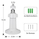 Alexvyan 5 mm 1/4" 8 cm Long White Security CCTV Camera Bracket Ceiling Wall Mount Hang Ceiling Mount Flexible Indoor Outdoor Bracket, Wall and Desk mountable, Cradle Ball Head (Pack of 1-8CM) gallery image