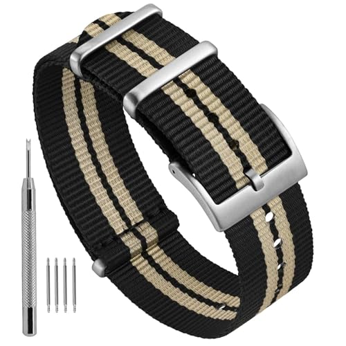 [I Consigli di Ayadoo] Quando acquisti un nuovo prodotto, puoi ottenere 1 * sacchetto di imballaggio 1 * cinturino per orologio in nylon 1 * strumento per l'installazione del cinturino dell'orologio 4 * barre a molla, NON include un orologio intelligente o un orologio tradizionale. Se hai delle domande sul cinturino dell'orologio, non esitare a contattarci o al servizio clienti Amazon