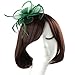 Acecharming Fascinators for Women, Feather Sinamay Fascinators with Headbands Tea Party Pillbox Hat Flower Derby Hats, Style 1 Olive Green, One Size