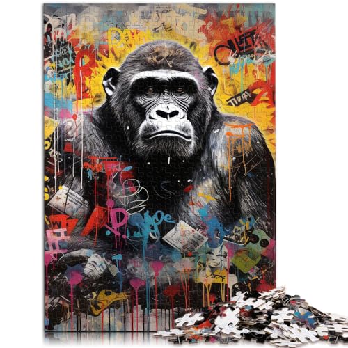 Rompecabezas de 1000 piezas para adultos estilo Banksy Gorilla Art Fun Games de 10.3 x 14.95 pulgadas es ideal como regalo para toda la familia