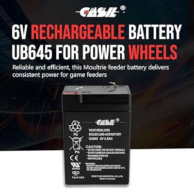 Casil 6 Volt 4.5 Amp Rechargeable Battery, Replace for EXP645, ML4-6, SLA0905, Ritar RT645, Jiming JM-6M4.5AC