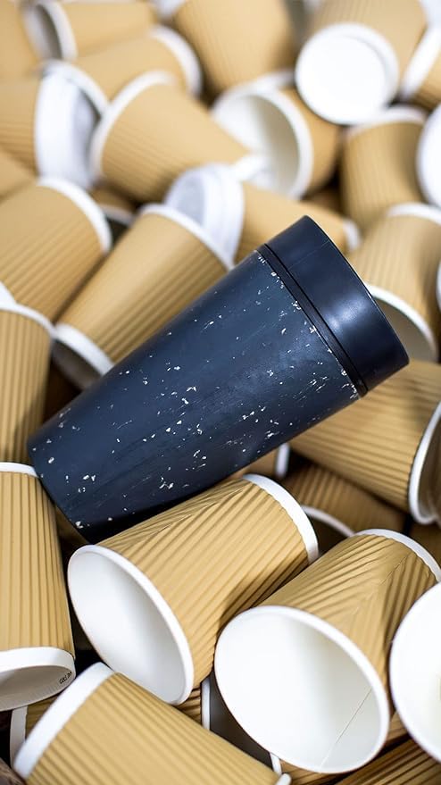 Circular & Co Reusable Coffee Cup – 12oz Leakproof Travel Mug Made From Recycled Cups, Insulated & Dishwasher Safe