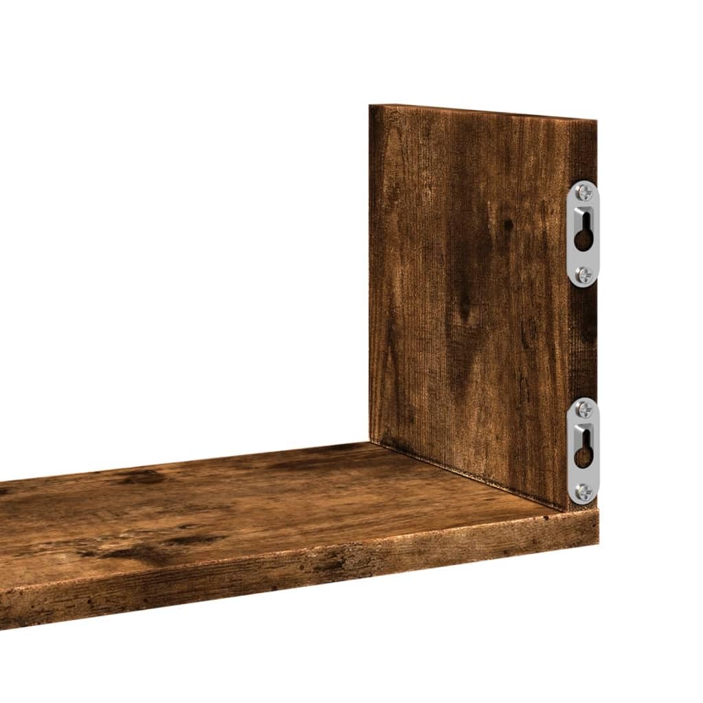 Gecheer Mensole a Parete 3pz Rovere Fumo 80x18x18 cm in Truciolato,Mensola da Parete,Pensile Bagno,Mensola Galleggiante,Salvaspazio per Camera da Letto,Soggiorno,Mensole sospese,P853294