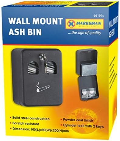 Quality Outdoor Black Wall Mounted Ashtray Smoking Cigarette Bar Pub Ash Bin