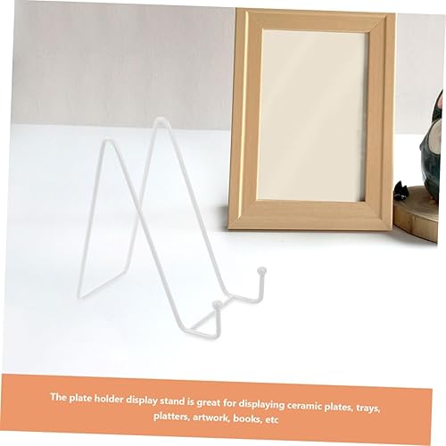 Miniatura 9 de Abaodam 2 unids marco de fotos soporte de escritorio soporte de hierro blanco libro soportes para pantalla marco de imagen soporte de exhibición