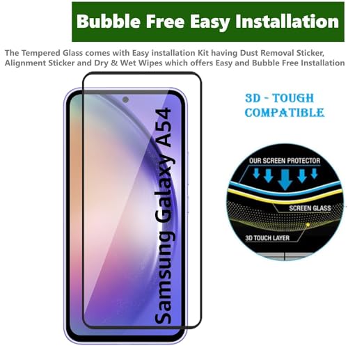 Image of Tempered Glass Screen Protector for Samsung Galaxy A54 - Premium HD Clarity, Durable 9H Hardness